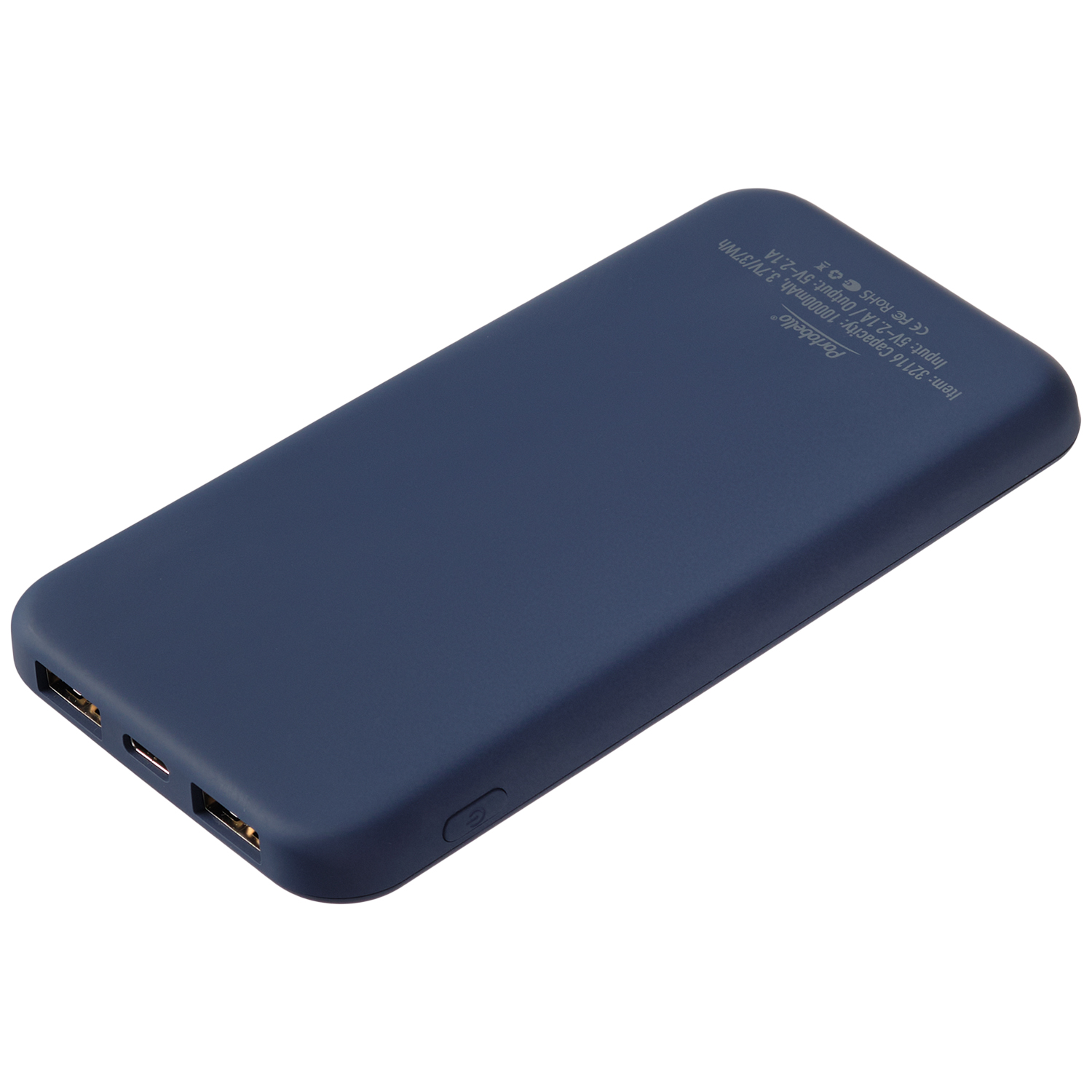 Внешний аккумулятор с подсветкой Люче (Luce) 10000 mAh, синий