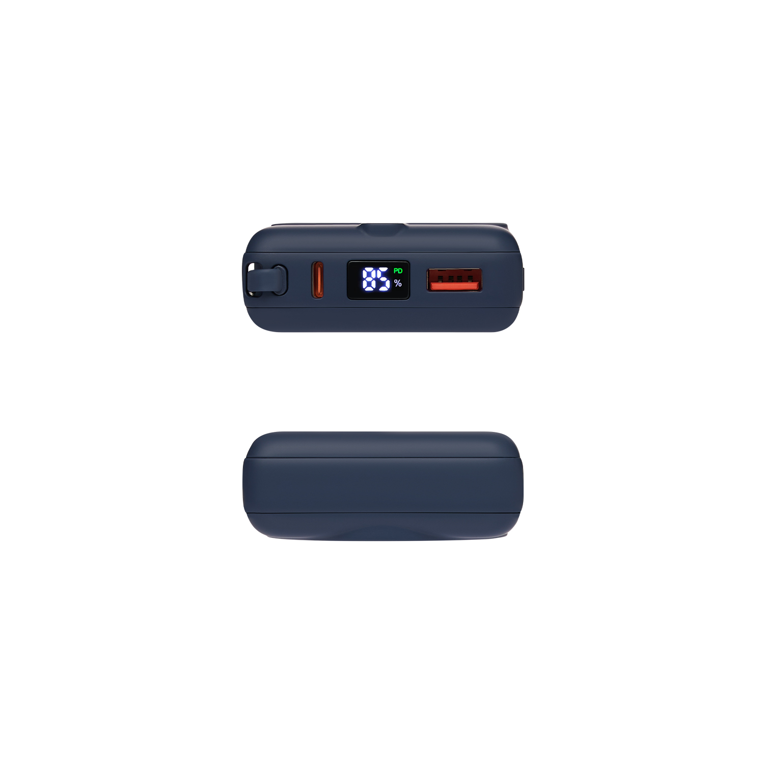 Внешний аккумулятор с подсветкой Риттер PD (Ritter PD) 10000mAh с функцией беспроводной зарядки 15W, синий