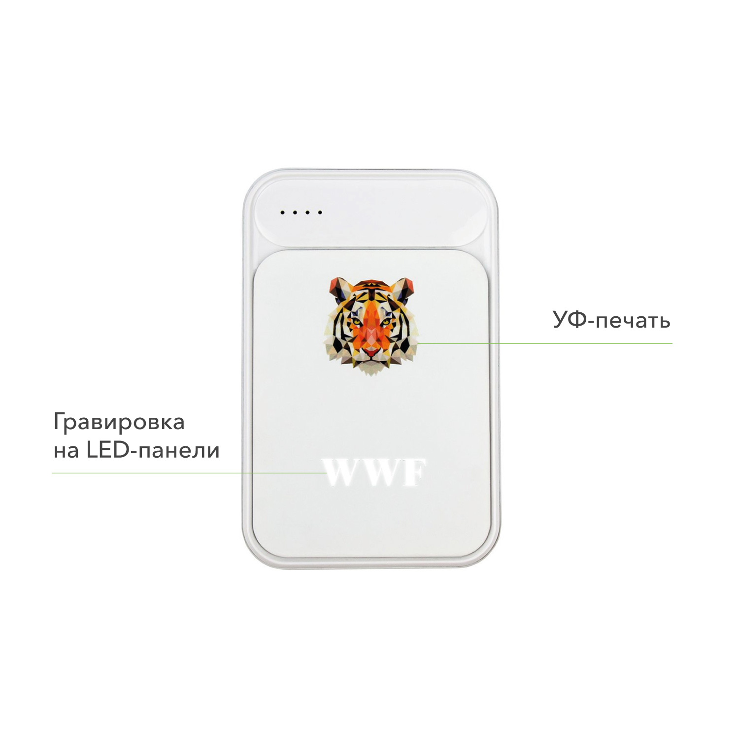 Внешний аккумулятор с подсветкой Старлайт PB (Starlight PB) 5000 mAh, белый