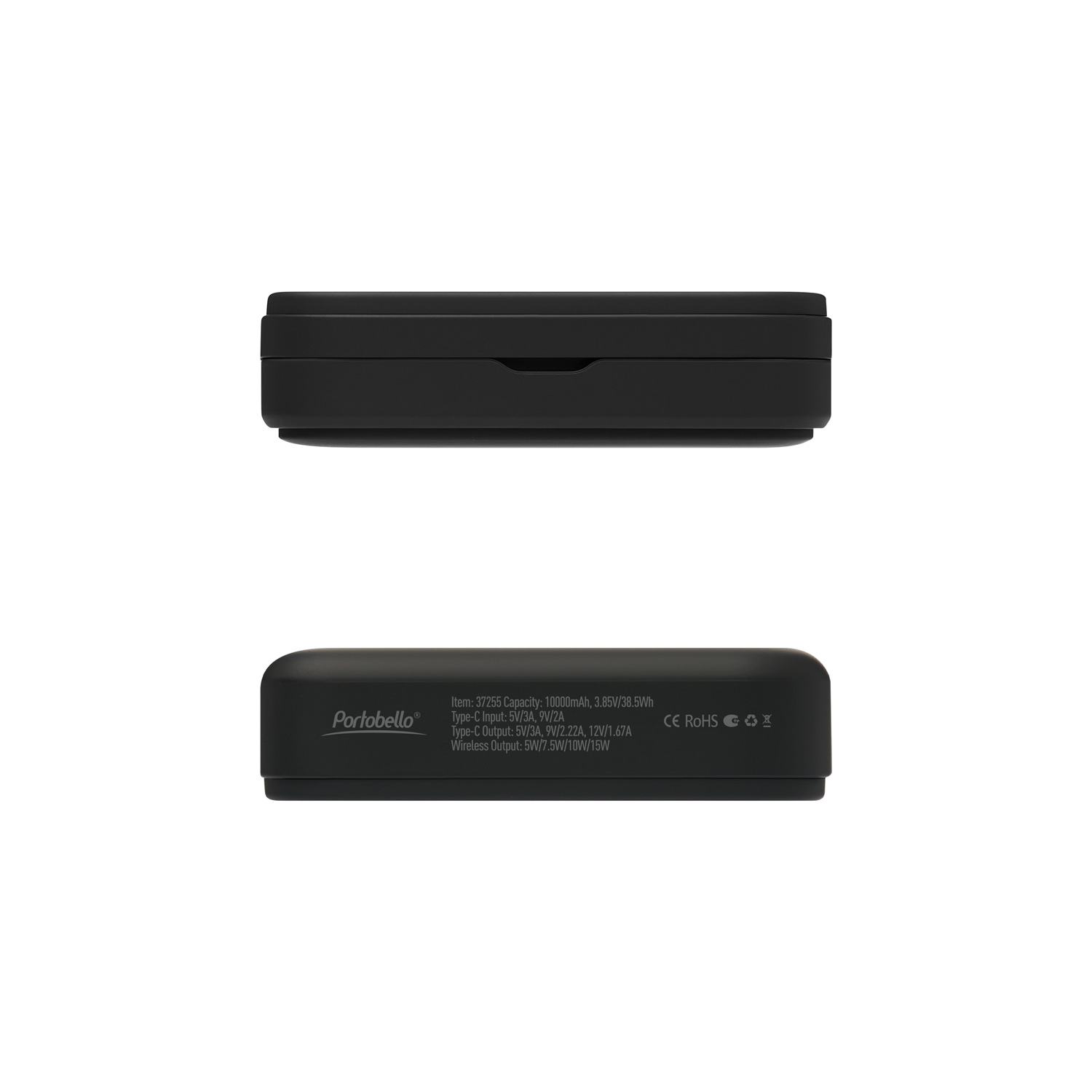 Внешний аккумулятор Юнион PD (Union PD) 10000mAh с функцией беспроводной зарядки 15W, черный