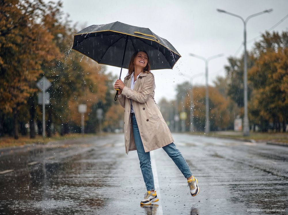 Зонт складной Edgeline, черный с желтым