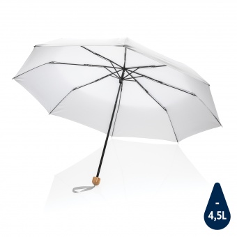 Компактный зонт Impact из RPET AWARE™ с бамбуковой рукояткой, d96 см  фото 