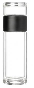 Бутылка стеклянная с двойными стенками Terso, черная фото 