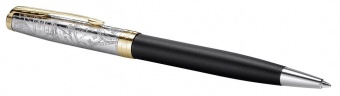 Ручка шариковая Parker Sonnet SE18 K541 Matte Black GT M черные чернила подар.кор. фото 