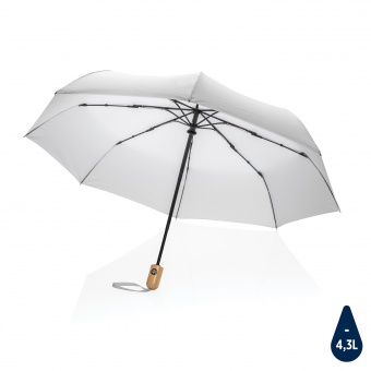 Автоматический зонт Impact из RPET AWARE™ с бамбуковой рукояткой, d94 см фото 