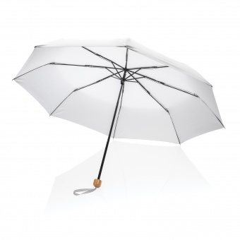 Компактный зонт Impact из RPET AWARE™ с бамбуковой рукояткой, d96 см  фото 