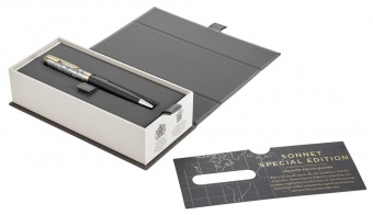 Ручка шариковая Parker Sonnet SE18 K541 Matte Black GT M черные чернила подар.кор. фото 