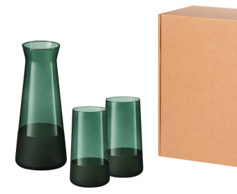 Подарочный набор декантер + 2 высоких стакана, Emerald зеленый фото 