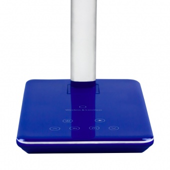 Настольная лампа c беспроводной зарядкой Lumos Ultramarine, синяя фото 