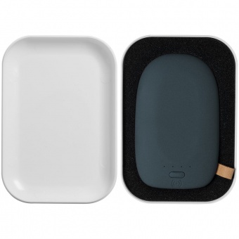 Аккумулятор с беспроводной зарядкой Pebble Wireless 9000 мАч, серо-синий фото 