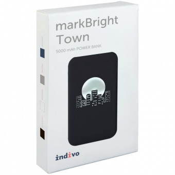 Аккумулятор с подсветкой markBright Town, 5000 мАч, синий фото 