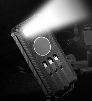 Аккумулятор защищенный Total Control 10000 мАч, черный с серым фото 
