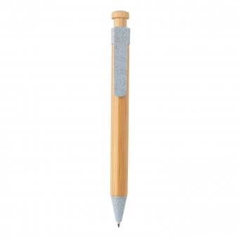 Бамбуковая ручка с клипом из пшеничной соломы фото 