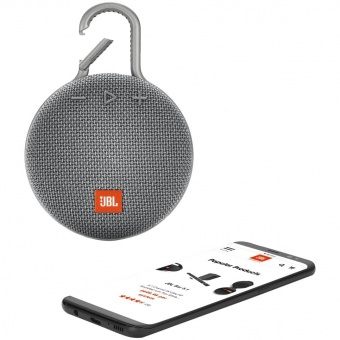Беспроводная колонка JBL Clip 3, серая фото 
