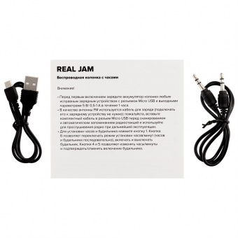 Беспроводная колонка с часами Real Jam, черная фото 