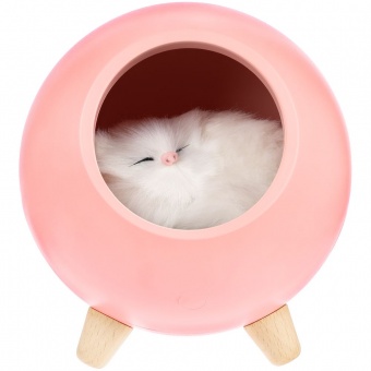 Беспроводная лампа-колонка Right Meow, розовая фото 