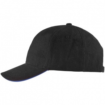 Бейсболка Buffalo, черная с ярко-синим фото 