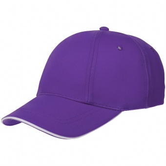 Бейсболка Canopy, фиолетовая с белым кантом фото 