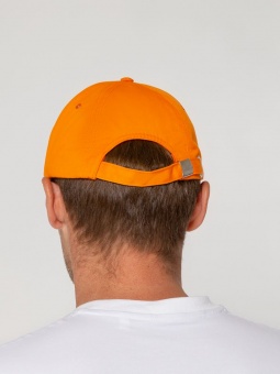 Бейсболка Canopy, оранжевая с белым кантом фото 