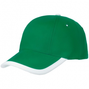 Бейсболка Honor, зеленая с белым кантом фото 