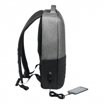 Бизнес рюкзак Leardo Plus с USB разъемом, серый/серый фото 