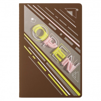 Блокнот Alpha slim, коричневый фото 