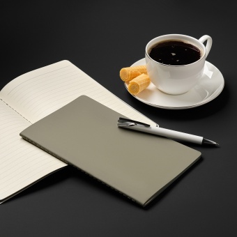 Блокнот Alpha slim, серый фото 