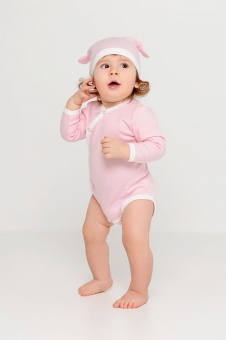 Боди детское Baby Prime, розовое с молочно-белым фото 6