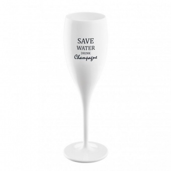 Бокал для шампанского Save Water Drink Champange, белый фото 