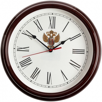 Часы настенные Flat Circle, коричневые фото 