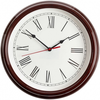 Часы настенные Flat Circle, коричневые фото 