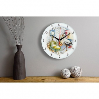 Часы настенные стеклянные с печатью Time Wheel фото 