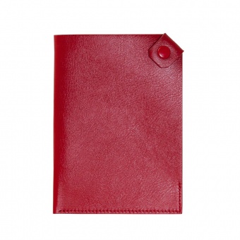 Чехол для паспорта PURE 140*100 мм., застежка на кнопке, натуральная кожа (фактурная), красный фото 