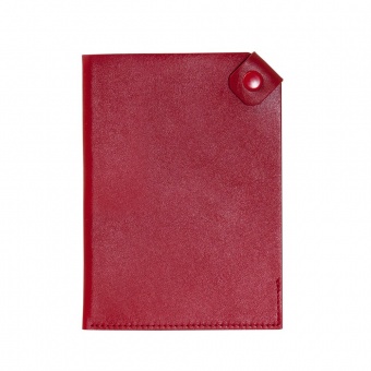 Чехол для паспорта PURE 140*100 мм., застежка на кнопке, натуральная кожа (гладкая), красный фото 