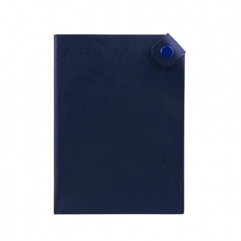 Чехол для паспорта PURE 140*100 мм., застежка на кнопке, натуральная кожа (гладкая), синий фото 