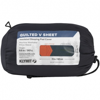 Чехол для туристического коврика Quilted V Sheet, серо-оранжевый фото 