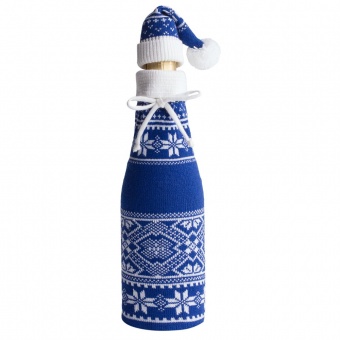 Чехол для шампанского «Скандик» с колпачком, синий (василек) фото 
