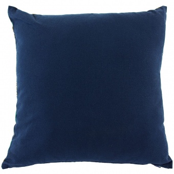 Чехол на подушку Lazy flower, квадратный, темно-синий фото 
