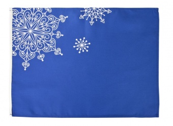 Декоративная салфетка «Снежинки», синяя фото 
