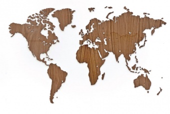 Деревянная карта мира World Map Wall Decoration Exclusive, орех фото 