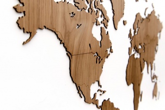 Деревянная карта мира World Map Wall Decoration Exclusive, орех фото 