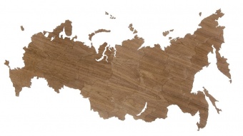 Деревянная карта России, орех фото 
