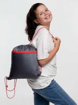 Детский рюкзак Novice, серый с красным фото 