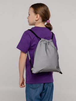 Детский рюкзак-мешок Manifest из светоотражающей ткани, серый фото 