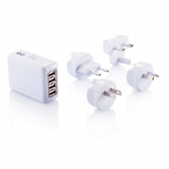 Дорожный переходник для розетки с 4 USB-портами фото 