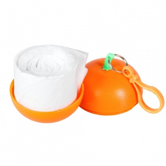 Дождевик в футляре «Фрукт», оранжевый мандарин фото 