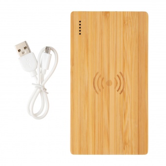 Экологичный внешний аккумулятор Bamboo, 4000 mAh фото 