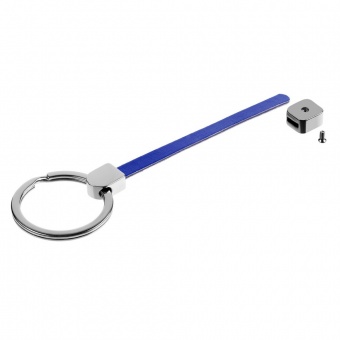 Элемент брелка-конструктора «Хлястик с кольцом и зажимом», синий фото 