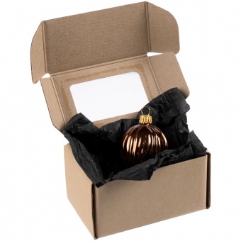 Елочная игрушка «Грецкий орех» в коробке, коричневая фото 