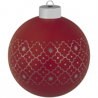 Елочный шар Chain с лентой, 10 см, красный фото 